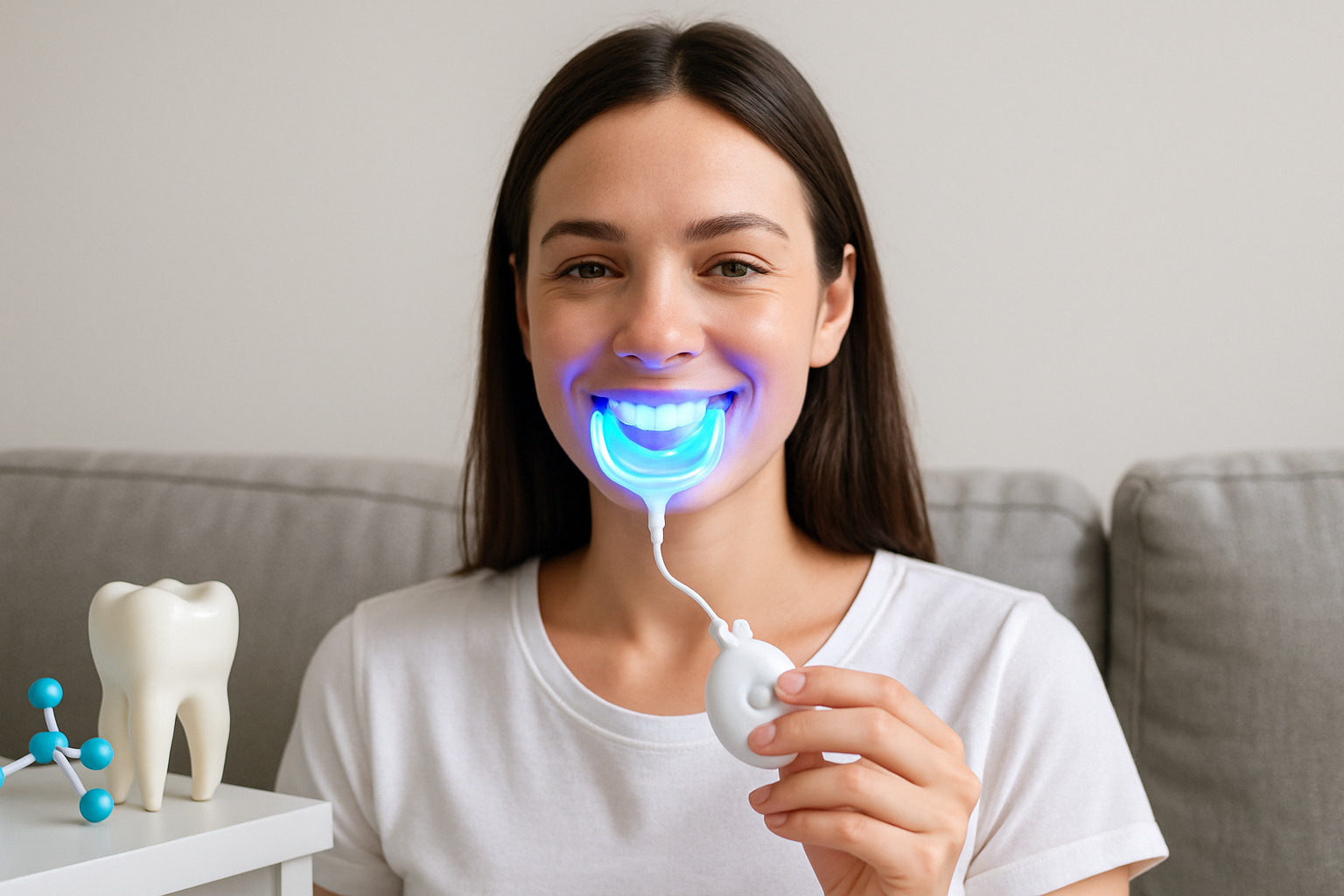 LED-Bleaching-Gerät mit blauem Licht für Zahnaufhellung zu Hause