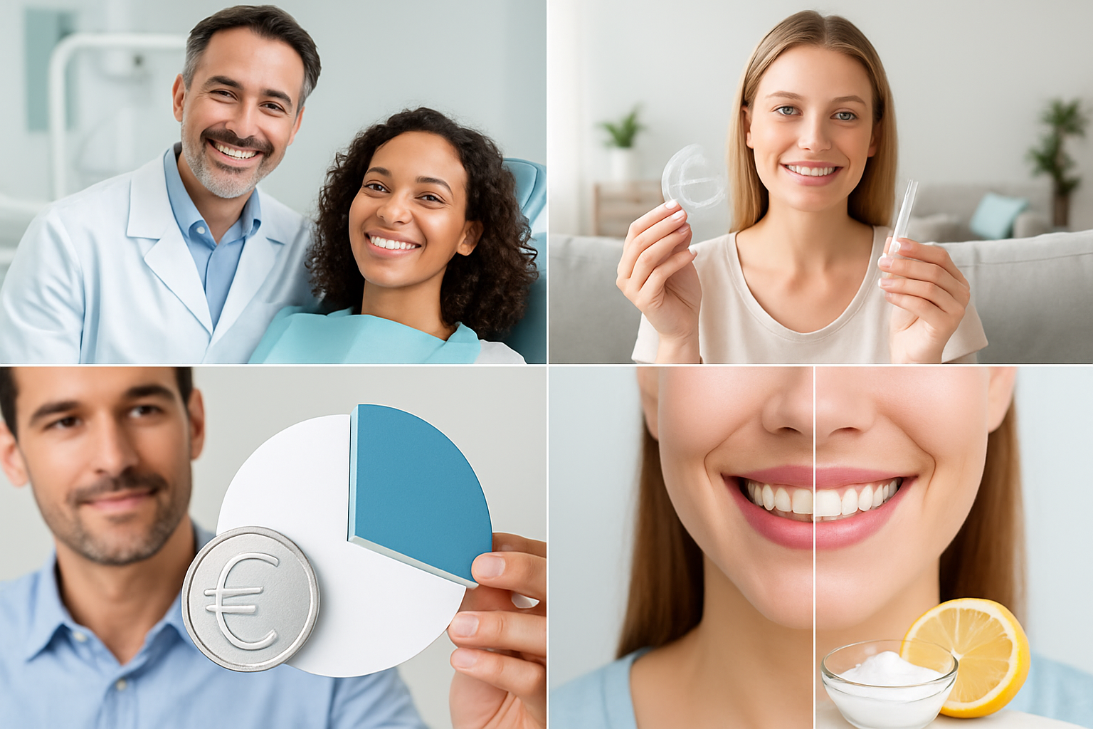 Lächelnde Frau mit strahlend weißen Zähnen nach professioneller Zahnaufhellung